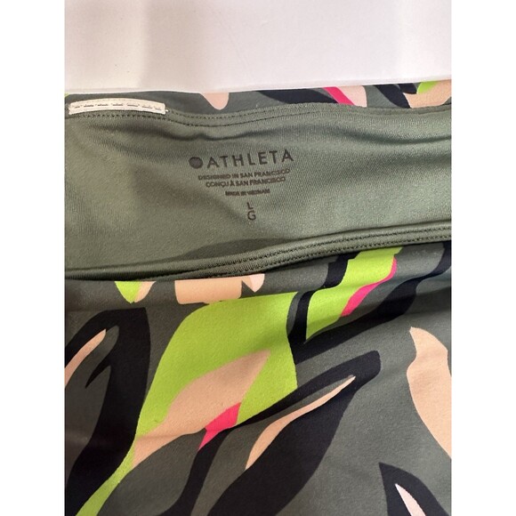 Athleta Women's Full Bottom Bikini Swim Mid Rise, Size Large Multicolor Green - Picture 3 of 3